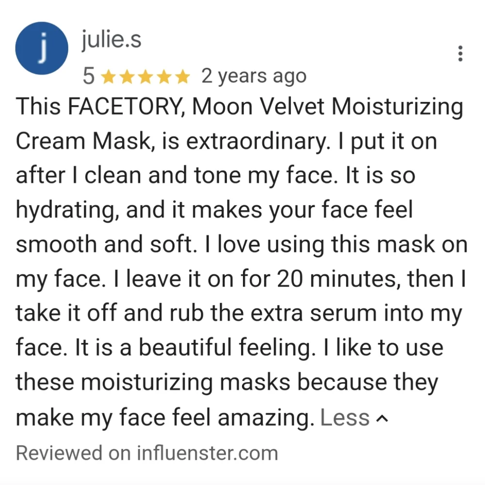 ๐ธ FaceTory Moon Velvet Sleeping Mask w/ Shea & Azulene NIB / NWT - Picture 13 of 16